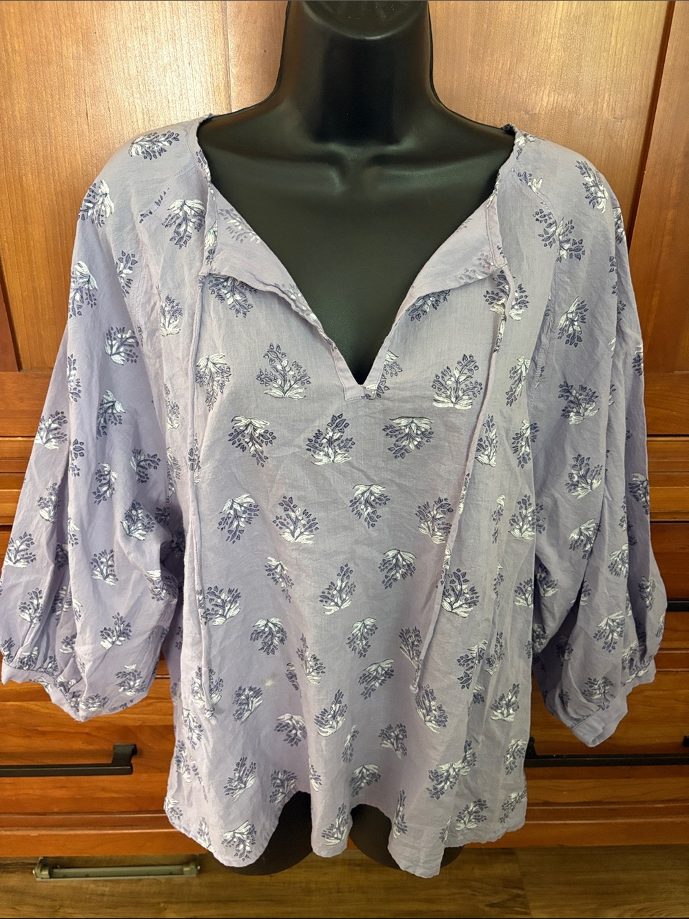 Garnett Hill Keya Organic-Cotton Voile Blouse - Picture 2 of 9
